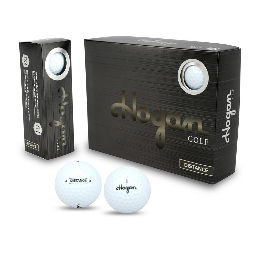Hogan Distance 2 Piece Golf Balls, 24 Pack, White