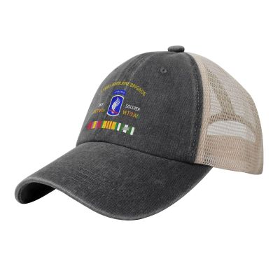 173rd Airborne Brigade Vietnam Veteran - Sky Soldier Cowboy Hat Trucker Mesh Baseball Cap: Comfortable & Sturdy Headwear for Outdoor Black86