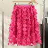 LIXINGHEITANG Flower A-line Skirt for Women Elastic Waist Color Stitching Party Clothing Autumn s9 M view 2