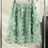 LIXINGHEITANG Flower A-line Skirt for Women Elastic Waist Color Stitching Party Clothing Autumn s9 M view 4