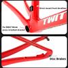HIMALO Carbon Road Bike Frameset 46/48/50/52/54/56cm 700c Wind Breaking Racing Frame Internal Routing Disc Brake Frame Set Thru Axle 100mm/142mm(Yellow,50CM) view 4