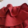 BILIKEYU Toddler Little Girls Pleated Skirts Elastic High Waist Tiered Ruffle A Line Flowy Swing (Red, 18-24 Months) view 2