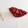 BILIKEYU Toddler Little Girls Pleated Skirts Elastic High Waist Tiered Ruffle A Line Flowy Swing (Red, 18-24 Months) view 3