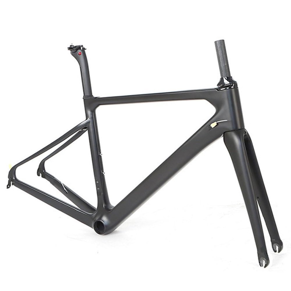 HIMALO Road Bike Frameset 700C Carbon C Brake Frame 45/48/51/54cm Lightweight Internal Routing Frame QR 100/130mm Pneumatics Broken Wind(45CM)