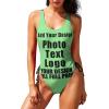 Bathing Suits Customize with Your Unique Design Womens Tummy Control Bathing Suits Personalized Swimsuit Adjustable Style13 LightGreen view 1