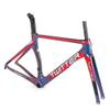 HIMALO C Brake Road Bike Frameset Carbon Wind Breaking Racing Frame 46/48/50/52/54cm Internal Routing Frame QR 100/130mm Red Frame Set(46CM) view 1