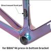 HIMALO Carbon Road Bike Frameset 700c Disc Brake Bike Frame Full Internal Routing Discoloration Frame Set 45/48/51/54CM Thru Axle 100/142mm(Silver,54CM) view 3