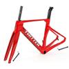 HIMALO Carbon Road Bike Frameset 700c Lightweight Race Bike Frame 46/48/50/52/54/56cm Disc Brake Frame Thru Axle F12x100mm/R12x142mm Internal Routing(46CM red) view 1