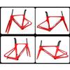 HIMALO Carbon Road Bike Frameset 700c Lightweight Race Bike Frame 46/48/50/52/54/56cm Disc Brake Frame Thru Axle F12x100mm/R12x142mm Internal Routing(46CM red) view 3