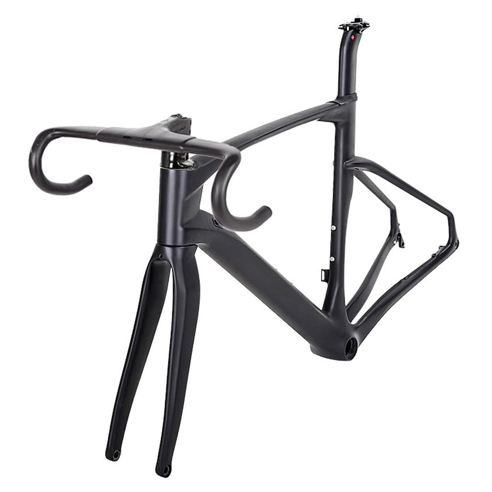 HIMALO 700C Road Bike Frameset Lightweight Carbon Race Bike Frame 43.5/46/48/50/52/54CM Broken Wind Disc Brake Frame Thru Axle 100/142mm Internal Routing(52CM)
