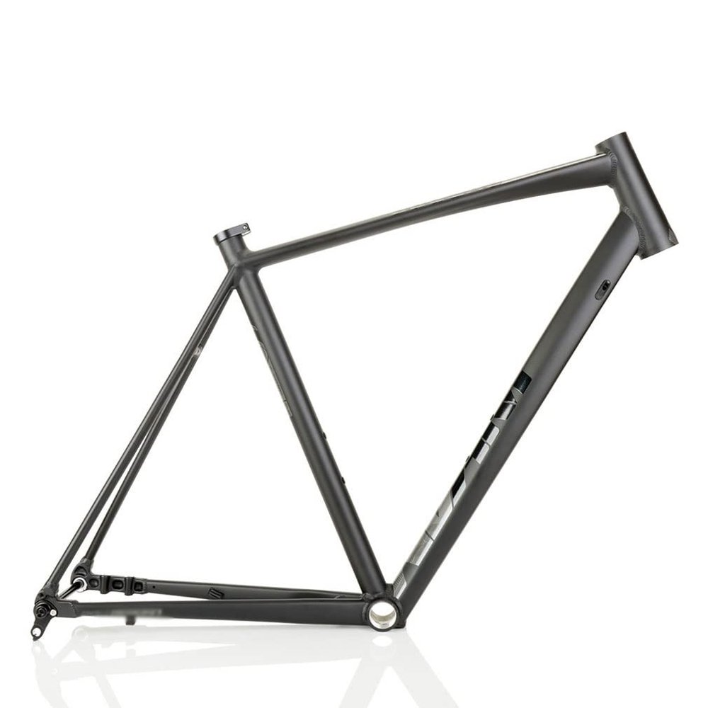HIMALO Disc Brake Road Bike Frameset 700C*48/50/52/54/56CM Aluminum Alloy Off-Road Frame Thru Axle 12 * 142mm(Black,50cm)
