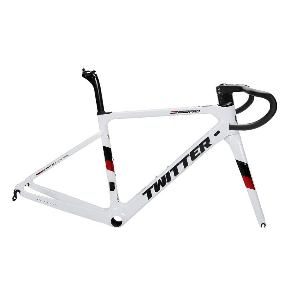 HIMALO 700c Road Bike Frameset C Brake Carbon Frames with Fork + Seat Tube + Integrated Handlebar QR 100/130mm Frame 45/48/51/54CM(White,51CM)