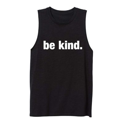 Women Muscle Tank Tops be Kind. Printed Top Shirt Summer Sleeveless Shirts (Large,Black)