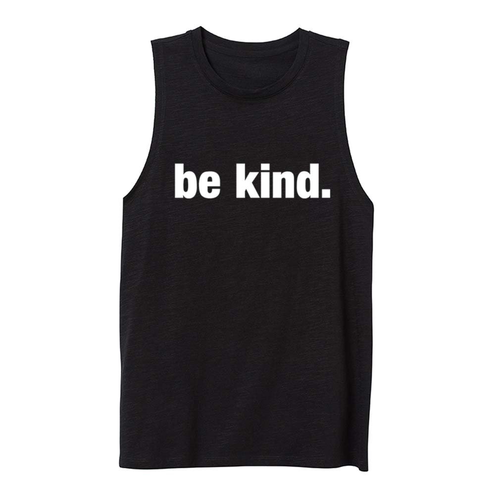 Women Muscle Tank Tops be Kind. Printed Top Shirt Summer Sleeveless Shirts (Large,Black)