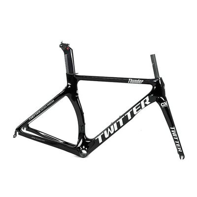 HIMALO C Brake Road Bike Frameset Carbon Fiber Wind Breaking Racing Frame 46/48/50/52/54cm Internal Routing Frame QR 100mm/130mm(Black,54cm)