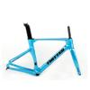 HIMALO Carbon Fiber Road Bike Frameset EPS Wind Breaking Racing Frame 46/48/50/52/54cm Internal Routing 100/142mm Thru Axle Disc Brake Frame(Blue,46cm) view 1