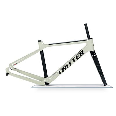 HIMALO Carbon Fiber Road Bike Frameset Off-Road Racing Disc Brake Frame 46/49/52/55cm Thru Axle 100/142mm Can Carry A Variety of Outdoor Gear(Skin Color,46cm)