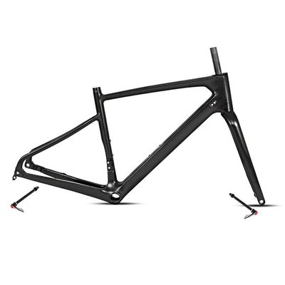HIMALO Carbon Fiber Road Bike Frameset Disc Brake Off-Road Racing Frame 45/48/51/54cm EPS Internal Routing 100/142mm Thru Axle Frame with Fork(54cm)