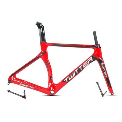 HIMALO Road Bike Frameset Disc Brake Carbon Fiber Racing Frame 46/48/50/52/54cm Thru Axle 100/142mm for 700C Wheel(52CM)
