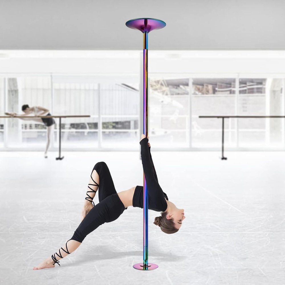 Adjustable Height Spinning Pole Adjustable Dancing Pole for Beginners and Professionals, Portable Stripper Pole, Home Club Bar Gym Dance Poles, Spinning & Static Fitness Pole(2.37m-2.875m(7.8ft-9.4ft)