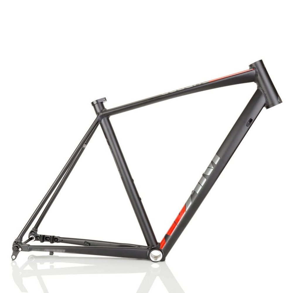 HIMALO Disc Brake Road Bike Frameset 700C*48/50/52/54/56CM Aluminum Alloy Off-Road Frame Thru Axle 12 * 142mm(Red,54cm)
