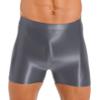 Moily Mens Glossy Sports Tights Spandex Biker Shorts Shiny Seamless Workout Compression Shorts Grey X-Large view 1