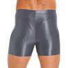 Moily Mens Glossy Sports Tights Spandex Biker Shorts Shiny Seamless Workout Compression Shorts Grey X-Large view 4