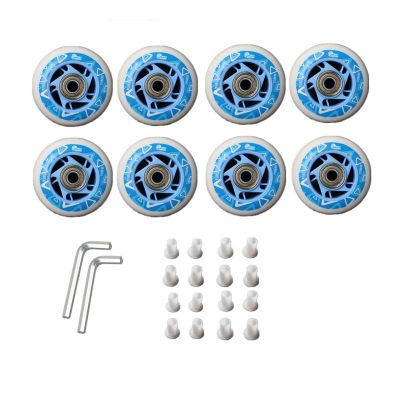 GXBHSP 85A 64mm 68mm 70mm Inline Skate Wheels with Bearings Inline Replacement Wheels Easy to Install Inline Wheels for Smooth and Fast Ride for Teens Indoor Outdoor (blue,64mm)