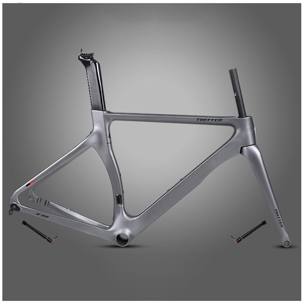 HIMALO 700C Road Bike Frameset Carbon Race Bike Frame 48/50/52CM Lightweight Disc Brake Frame Thru Axle F12x100mm/R12x142mm(48CM)