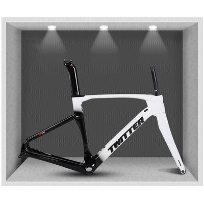 HIMALO Carbon Road Bike Frameset 45/48/51/54cm Disc Brake Racing Frame Thru Axle Lightweight Climbing Cross-Country Frame(White,51CM)