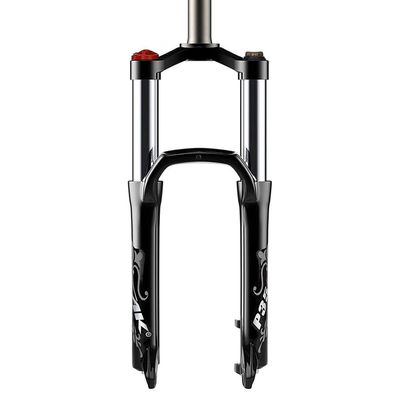 Fat Bikes Front Fork 20 Inch For 4.0" Tire Oil Spring Suspension Forks 1-1/8" Disc Brake QR 9mm Travel 100mm Manual Lock For Snow Beach XC Mountain Bikes Electric Bikes Magnesium + Aluminum Alloy Blac