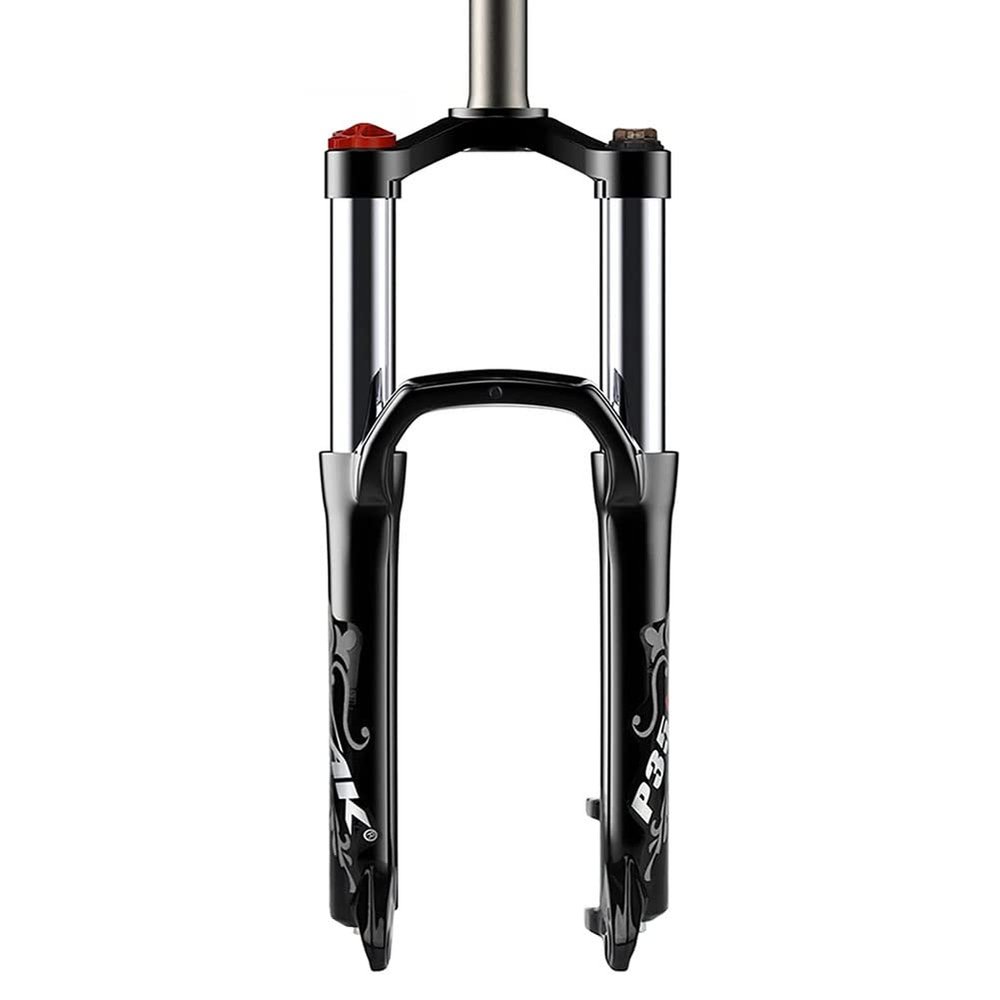 Fat Bikes Front Fork 20 Inch For 4.0" Tire Oil Spring Suspension Forks 1-1/8" Disc Brake QR 9mm Travel 100mm Manual Lock For Snow Beach XC Mountain Bikes Electric Bikes Magnesium + Aluminum Alloy Blac