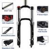 Fat Bikes Front Fork 20 Inch For 4.0" Tire Oil Spring Suspension Forks 1-1/8" Disc Brake QR 9mm Travel 100mm Manual Lock For Snow Beach XC Mountain Bikes Electric Bikes Magnesium + Aluminum Alloy Blac view 2
