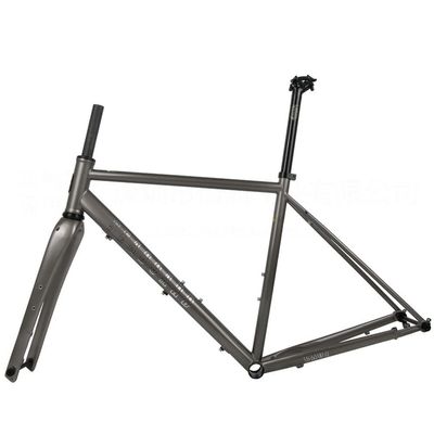 HIMALO 700c Road Bike Frameset Steel Disc Brake Frame 12X142mm Carbon Fork 12X100mm Thru Axle Frame Set 44/47/50/53/56CM Internal Routing(C,50cm)