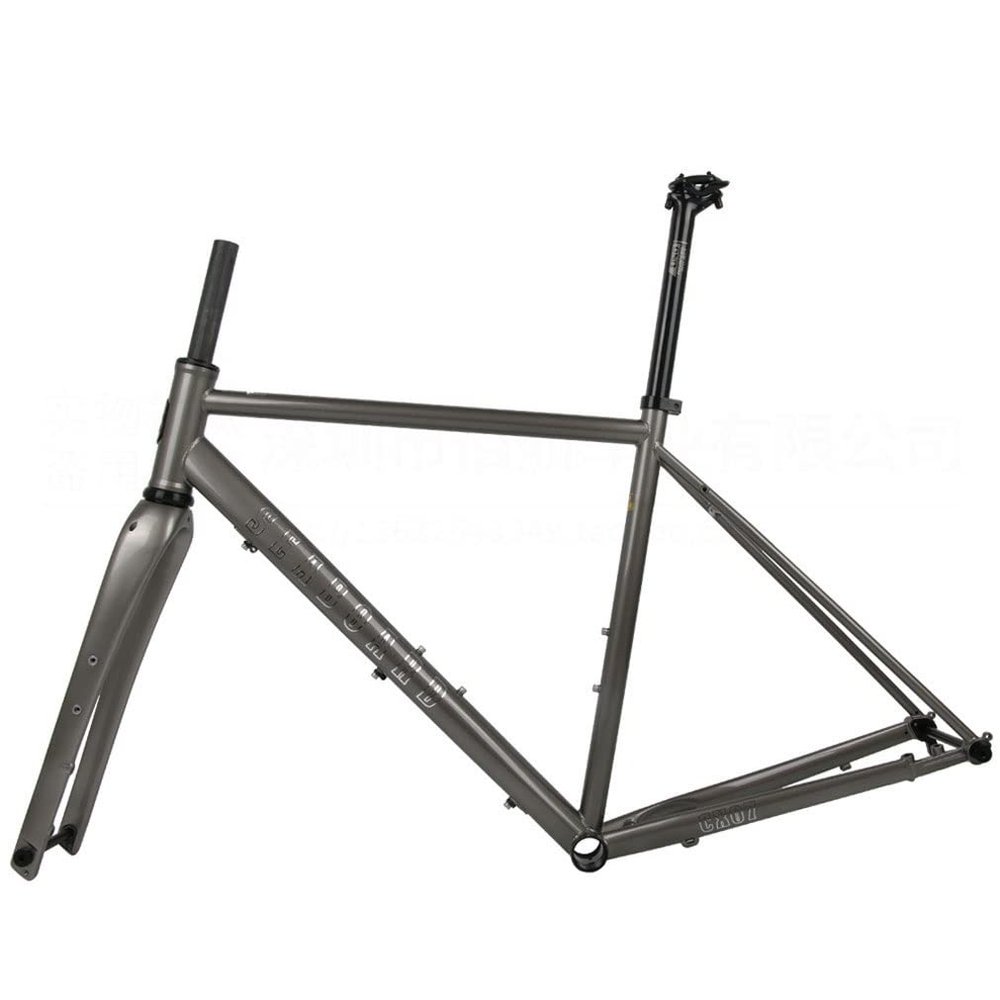 HIMALO 700c Road Bike Frameset Steel Disc Brake Frame 12X142mm Carbon Fork 12X100mm Thru Axle Frame Set 44/47/50/53/56CM Internal Routing(C,50cm)