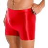 Moily Mens Glossy Sports Tights Spandex Biker Shorts Shiny Seamless Workout Compression Shorts Red Large view 3