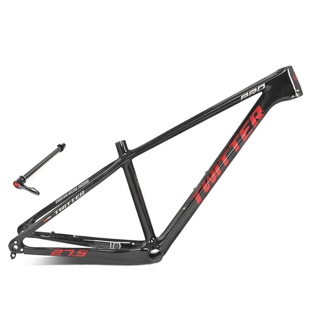 HIMALO Carbon Mountain Bike Frame 27.5er 29er Hardtail Bike Frame XC/AM 15''/17''/19'' Disc Brake Bike Frame Thru Axle 12x142/148mm Internal Routing(Black Red,29 * 19'')