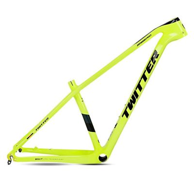 HIMALO Carbon Mountain Bike Frame 27.5er 29er Hardtail Bike Frame 15''/17''/19'' Lightweighting Disc Brake Frame QR 135MM Internal Routing(Yellow,17'')