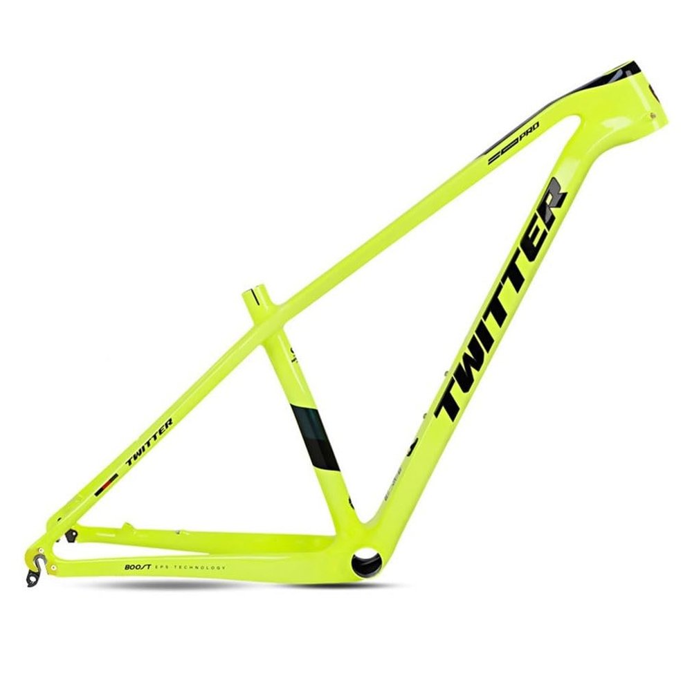 HIMALO Carbon Mountain Bike Frame 27.5er 29er Hardtail Bike Frame 15''/17''/19'' Lightweighting Disc Brake Frame QR 135MM Internal Routing(Yellow,17'')