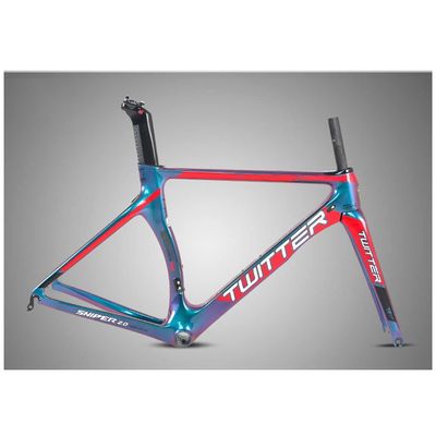 HIMALO Carbon Road Bike Frameset 46/48/50/52/54cm Wind Breaking Racing Frame C Brake Frame QR 100/130mm Internal Routing(Red,48CM)