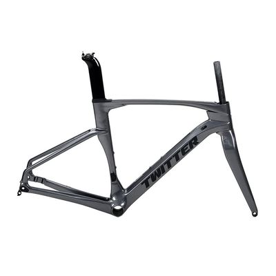 HIMALO Carbon Breaking Wind Road Bike Frameset 46/48/50/52/54cm Disc Brake Racing Frame Thru Axle 100/142mm Internal Wiring Bicycle Frame(Dark Gray,50CM)