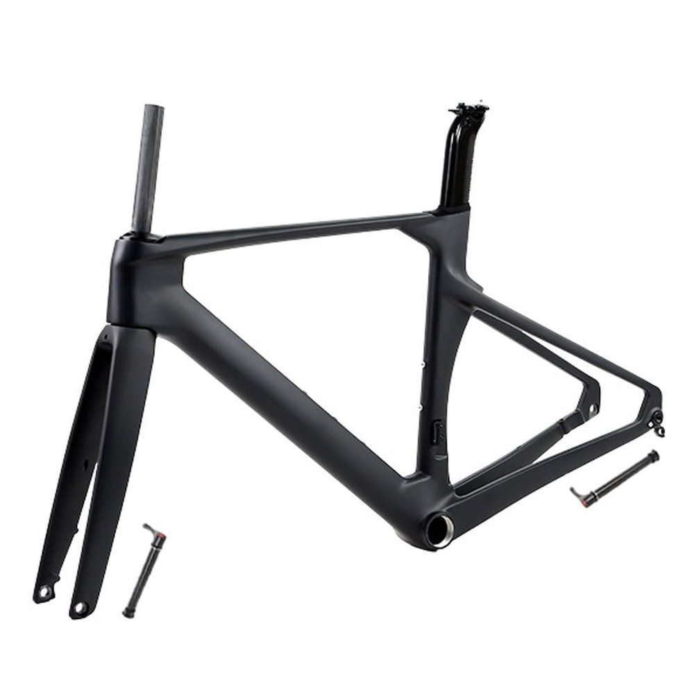 HIMALO 700c Road Bike Frameset Lightweight Carbon Racing Frame 43.5/46/48/50/52/54/56cm Disc Brake Frame Internal Routing Thru Axle F100mm/R142mm(48CM)