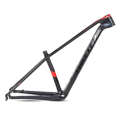 HIMALO Carbon Mountain Bike Frame 27.5er 29er Hardtail Bike Frame 15''/17''/19'' Lightweighting Disc Brake Frame QR 135MM Internal Routing(Black Red,15'')