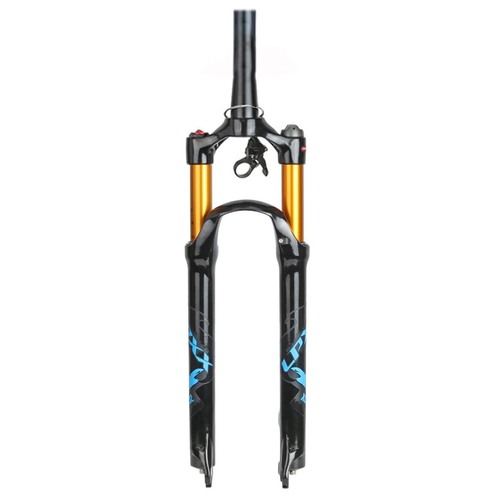 HIMALO Bike Bike Air Suspension Fork 26/27.5/29 Inch 100mm Travel 1-1/2 Disc Brake Front Fork 9mm QR(Blue RL,26'')