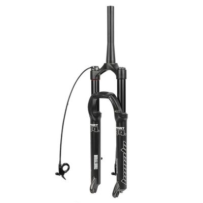 HIMALO Bike Fork 26 27.5 29 Mountain Bike Air Suspension Fork Travel 100mm Tapered Tube Front Forks XC QR 9mm Remote Lockout Disc Brake(Black,26'')