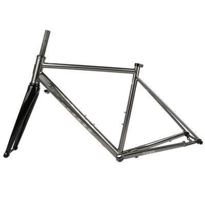 HIMALO Disc Brake Road Bike Frameset 700C Cr-Mo Steel Frame Thru Axle 100/142mm 28c Fat Tires Bicycle Frame 44/47/50/53/56CM(Dark Gray,50cm)
