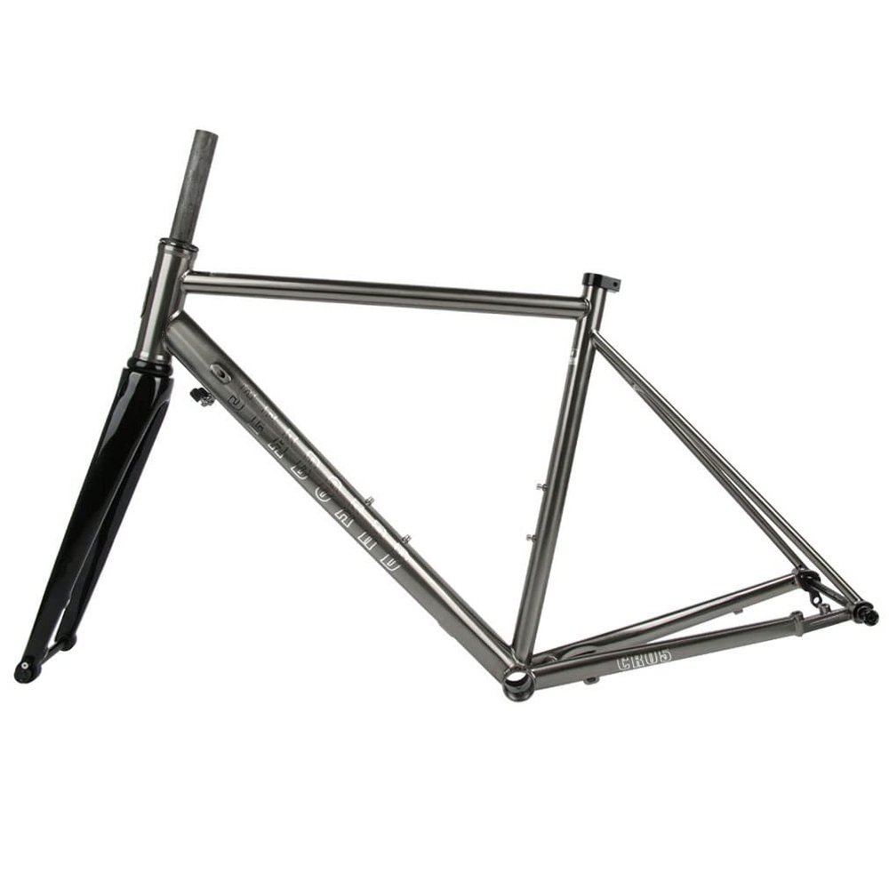 HIMALO Disc Brake Road Bike Frameset 700C Cr-Mo Steel Frame Thru Axle 100/142mm 28c Fat Tires Bicycle Frame 44/47/50/53/56CM(Dark Gray,50cm)