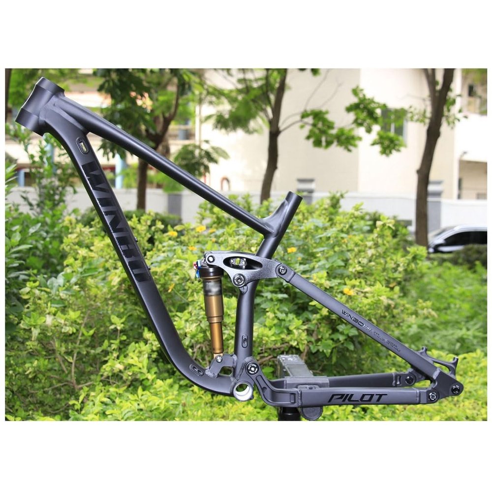 HIMALO Downhill Suspension Frame 27.5er 29er Enduro Mountain Bike Frame 15.5''/17''/18'' Disc Brake Thru Axle Boost Bike Frame XC/DH/FR,with Rear Shocks(Black,17'')