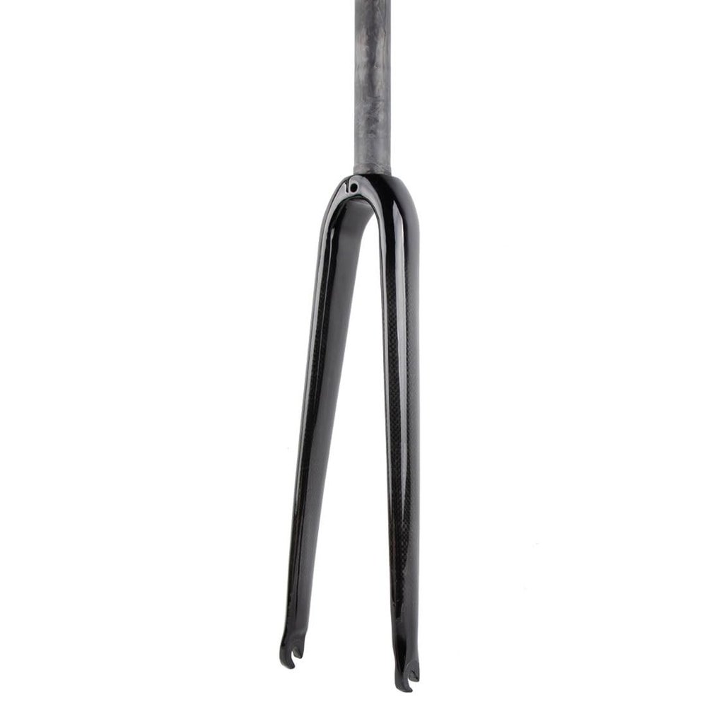 HIMALO Road Bike Fork 700c Carbon Rigid Fork 28.6mm Straight Steerer Threadless C Brake Fork QR 9 * 100mm(Glossy Black)
