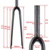 HIMALO Road Bike Fork 700c Carbon Rigid Fork 28.6mm Straight Steerer Threadless C Brake Fork QR 9 * 100mm(Glossy Black) view 2